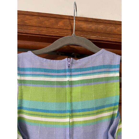 Bonnie Jean Girls Pastel Striped Fit & Flare Dress Lavender Green Blue Size 5 - Picture 7 of 9